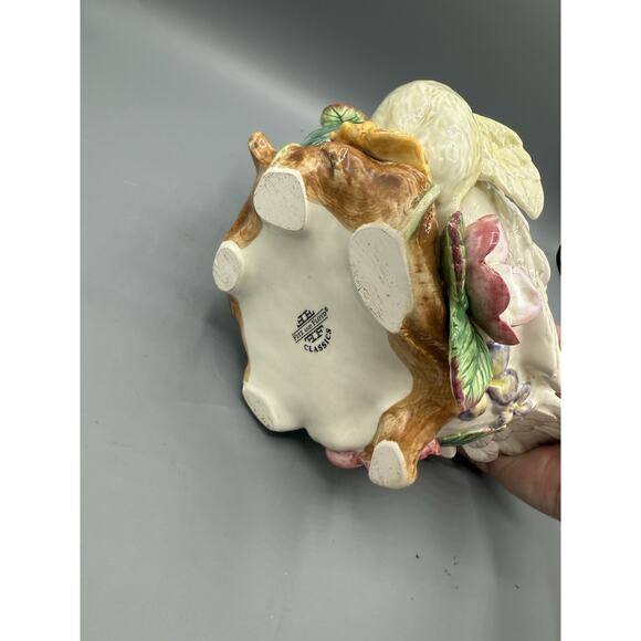 Fitz & Floyd Classics Duck Goose Teapot Mother & Baby Floral Ceramic 10” - Picture 5 of 9